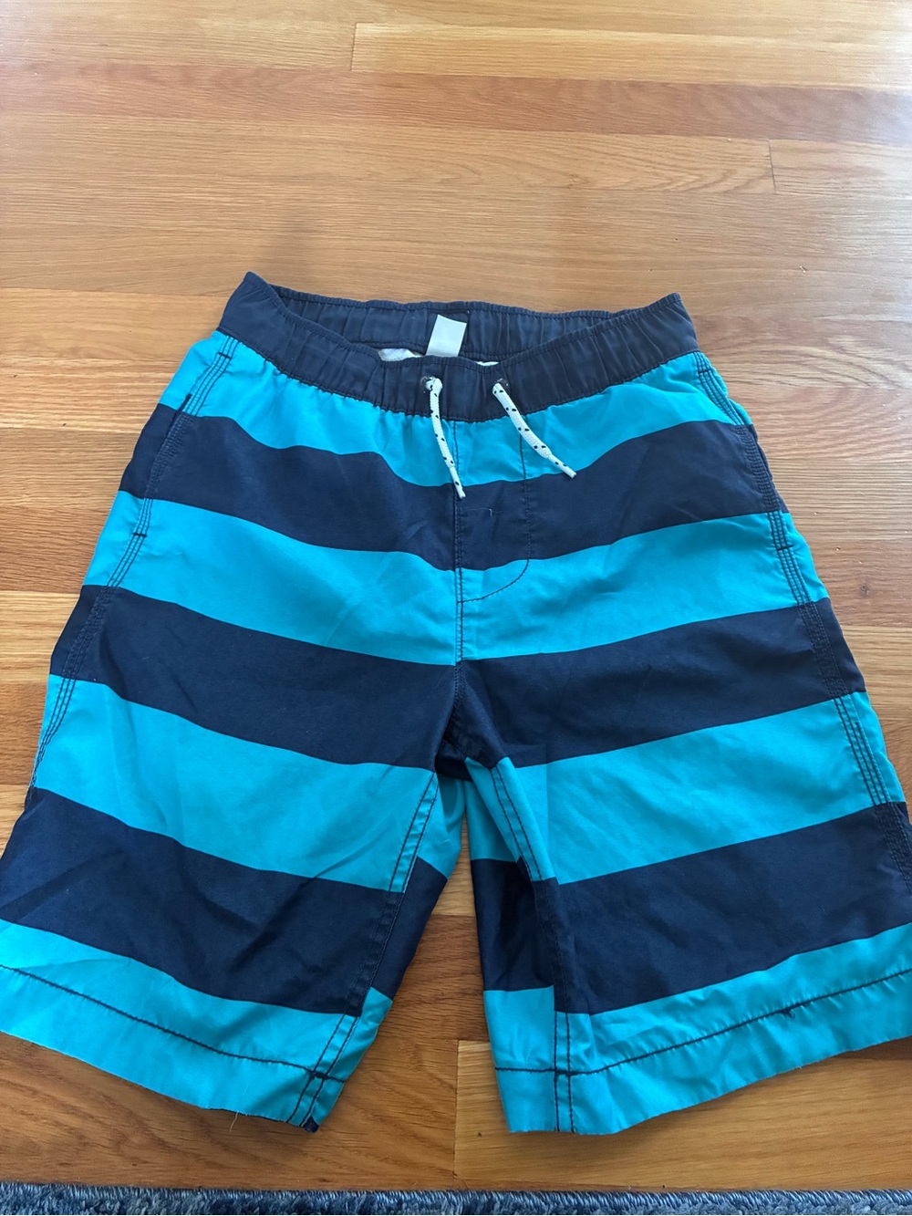 GAP Boys Blue and Navy Striped Swim Trunks